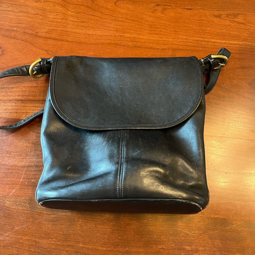 Black Leather Coach Whitney Crossbody Bag